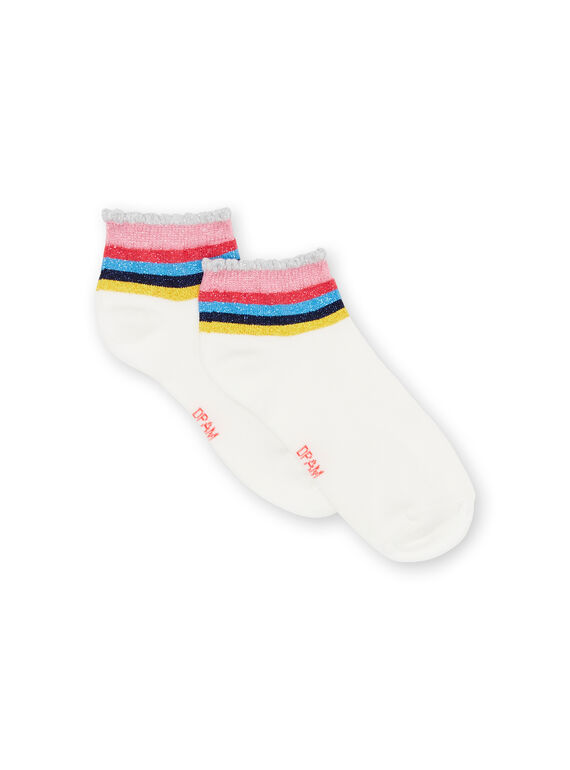 Striped ecru socks in Lurex® child girl LYAHACHO / 21SI01X1SOQ001