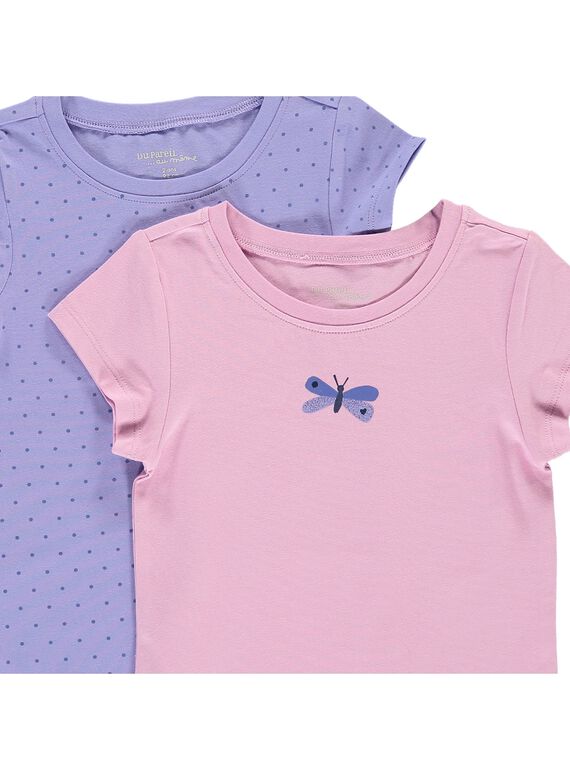 Pack of girls' T-shirts. CEFATELLAV / 18SH11T1HLIH700