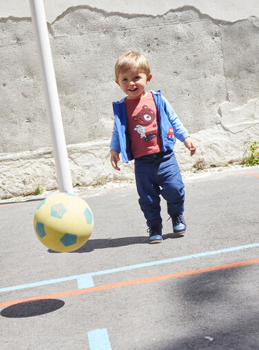 Baby Boy Terracotta Stripe T-Shirt SUFORTEE3 / 23WG10K3TMLF519