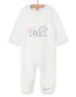 Mixed birth romper in ecru with fantaise pattern MOU1GRE1 / 21WF0541GRE001