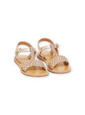 Child girl golden woven effect sandals