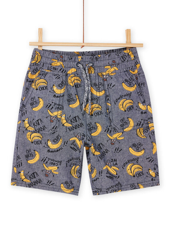 Grey Bermuda shorts with banana print ROSUMBER4 / 23S902Y2BER721