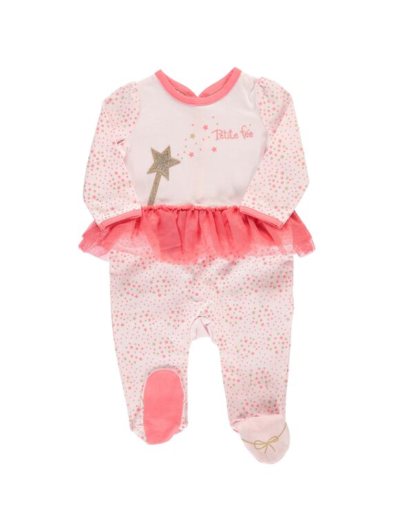 Baby girls' cotton sleepsuit CEFIGREFEE / 18SH1354GRE099