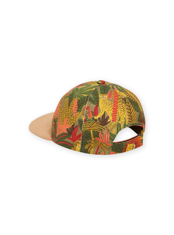 Child boy military green cap with jungle print NYOJOCAP1 / 22SI02C6CHAG631