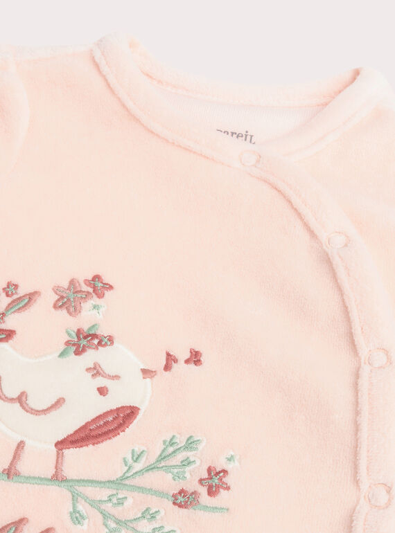 Baby girls' pink pyjamas WEFIPYJOIS / 25SH1391PYJD303