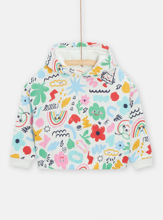 Girl's multicolored fantasy print hoodie TACLUSWEA / 24S901O1SWE001