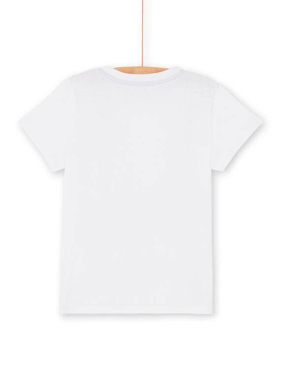 White and blue T-shirt with foliage print for children and boys LOVERTI3 / 21S902Q4TMC000