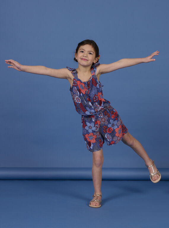 Blue and red jumpsuit child girl NASANCOMB2 / 22S901S1CBL707