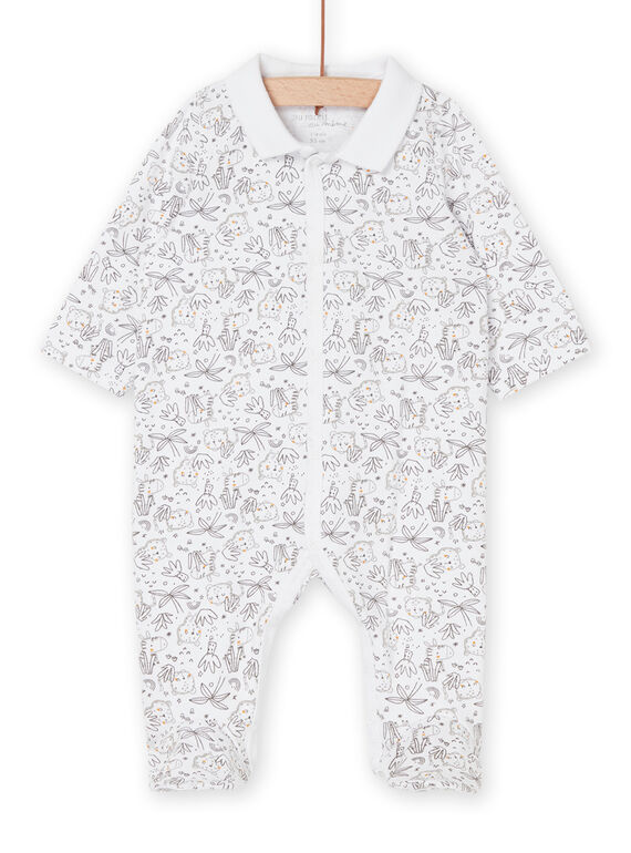 White fancy print sleep suit ROU2GRE1 / 23SF04I1GRE000