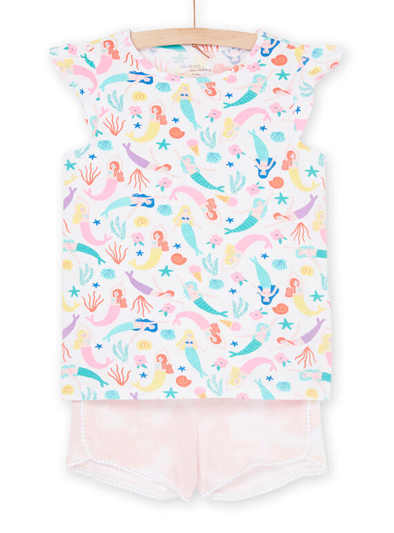 White and pink pyjamas with mermaids and sea bottom print REFAPYJMER / 23SH11H6PYJ000