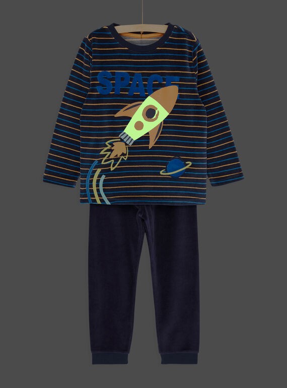 Navy blue phosphorescent pyjama set SEGOPYJFUZ / 23WH1251PYJ705