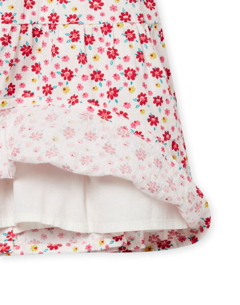Baby girl's flowery dress in ecru NIFLAROB1 / 22SG09R3ROB001