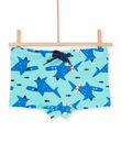 Turquoise shark print swim shorts RYOMERSHOREQ / 23SI02R2MAIC200