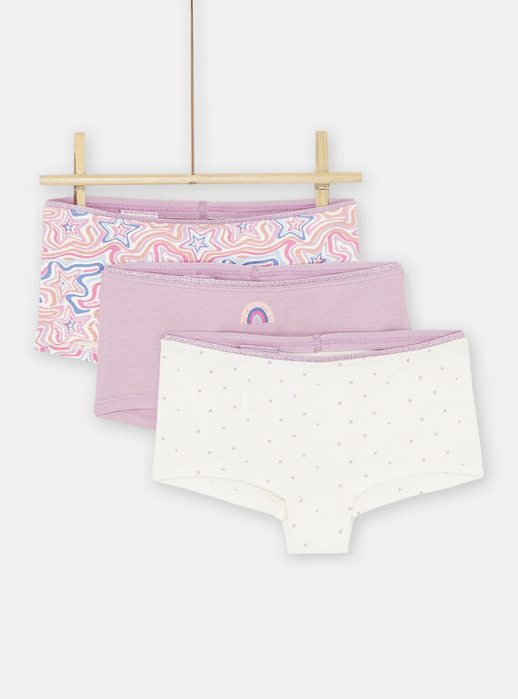 Set of 3 Girls' Pink and White Shortys SEFAHOTSKY / 23WH1163SHYD309
