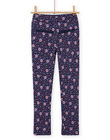 Child girl blue floral print pants MAPLAPANT1 / 21W901O1PANC202