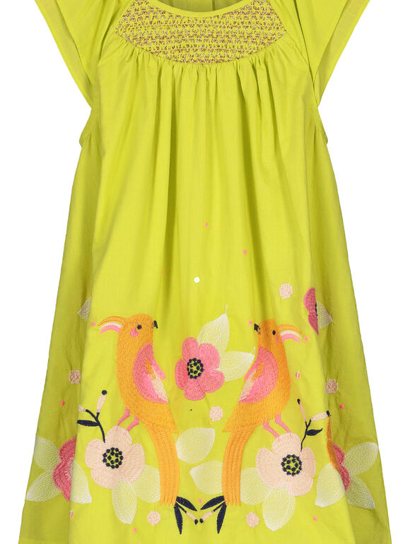 Girls' cotton dress FAPOROB3 / 19S901C3ROB605