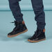 Boys' navy blue lace-up boots