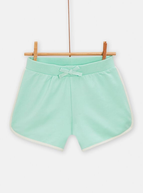 Water green casual shorts for girls TAJERSHORT2 / 24S901D1SHOC215