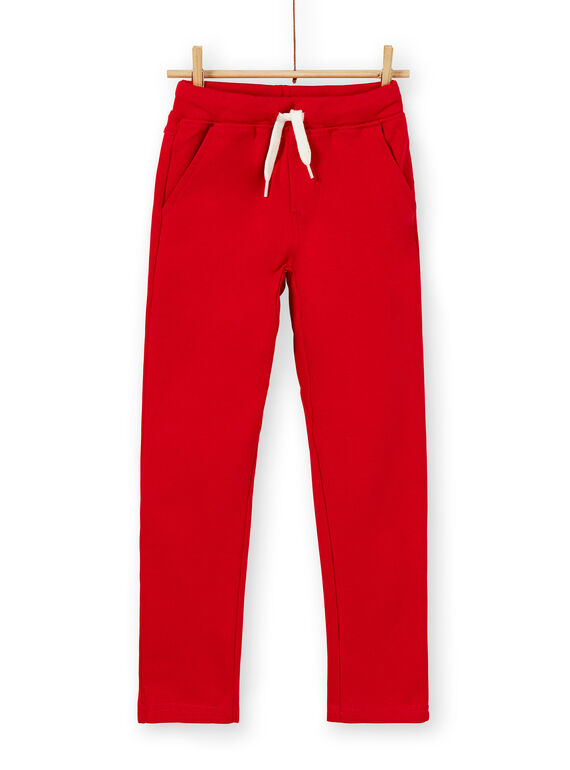 Red cotton pants boy child LOJOPAN3 / 21S90232PAN050