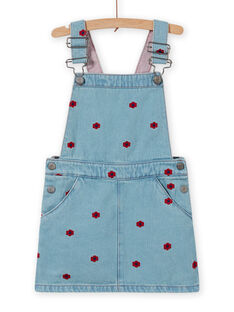 Baby girl's embroidered denim overalls dress LAHAROB1 / 21S901X2ROBP272