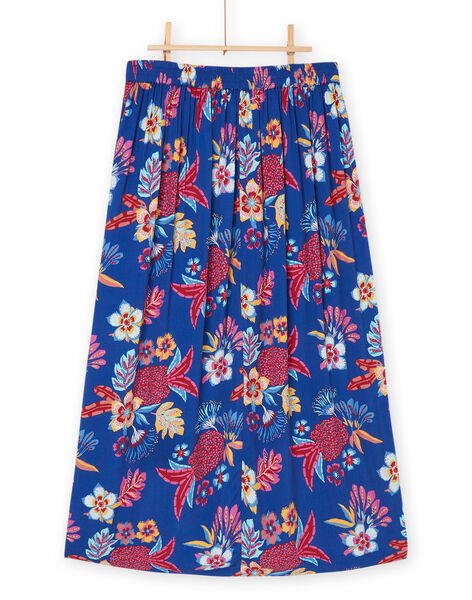 Blue long skirt with exotic print RAMUMJUP1 / 23S993G1JUP720