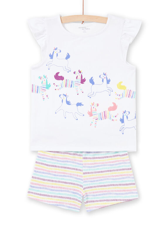 Girl's unicorn pyjama shorts MEFAPYJRAY / 21WH1131PYJ000