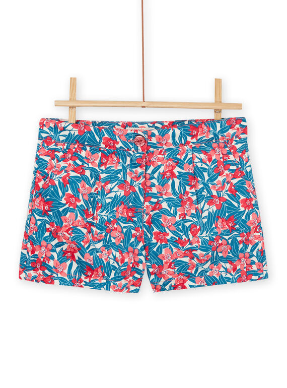 Blue and pink floral print shorts RABLESHORT / 23S90131SHO001