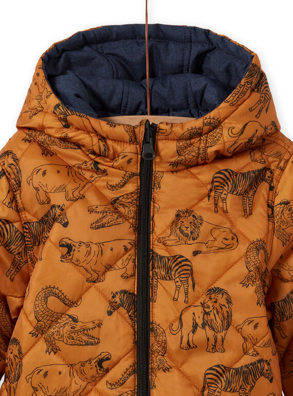 Boy's reversible chambray hooded jacket MOGROBLOU2 / 21W90253BLOP267