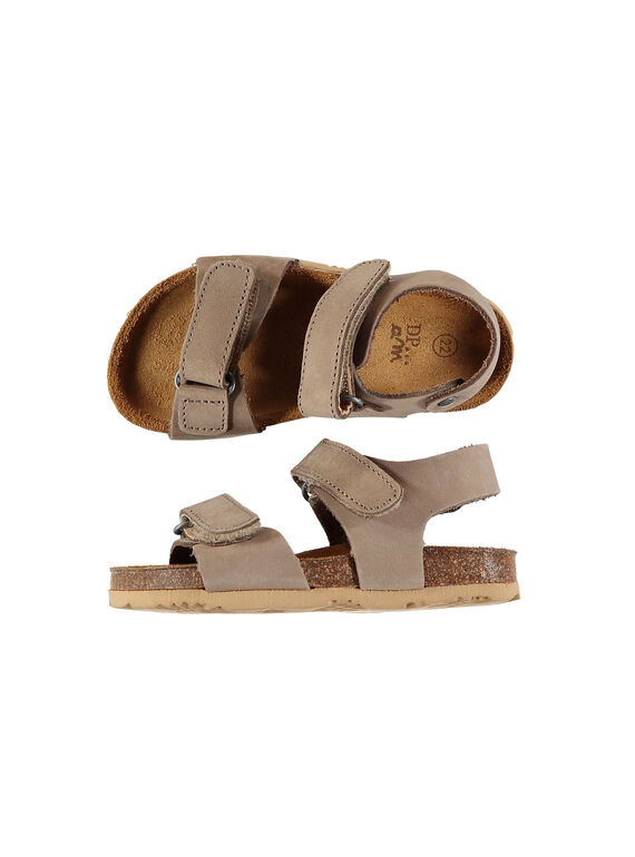 Baby boys' smart leather sandals. FBGNUTAUPE / 19SK38D4D0E803