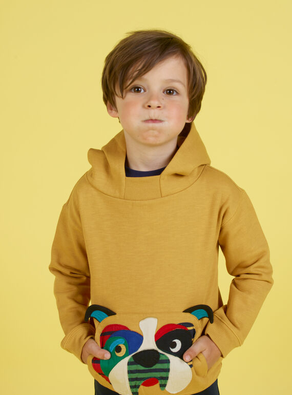 Boy's mustard hoodie MOMIXSWE / 21W902J1SWEB101