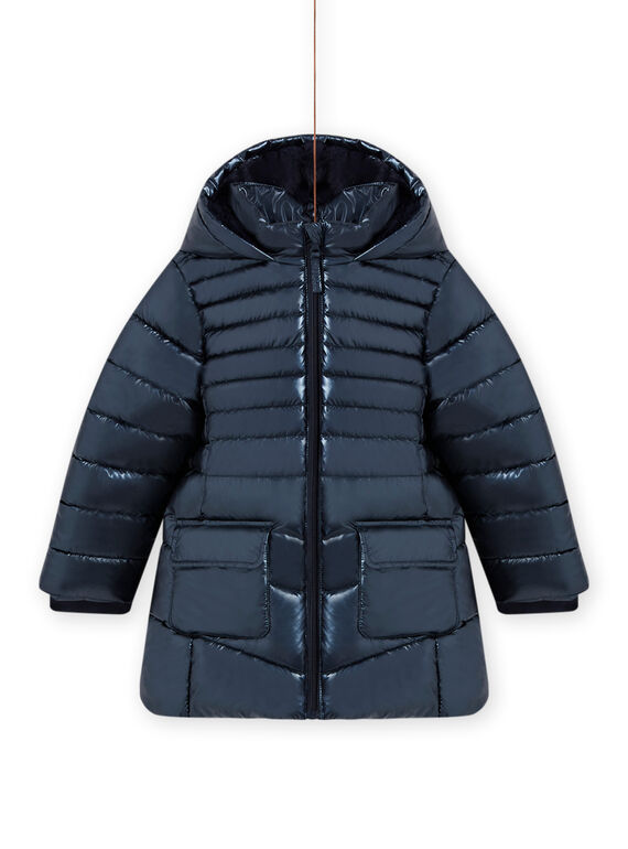 Child girl metallic blue down jacket MALONDOUN2 / 21W90162D3E070
