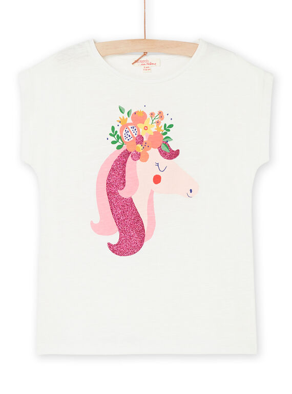 Turquoise t-shirt with unicorn print RAJOTI9 / 23S90193TEE001