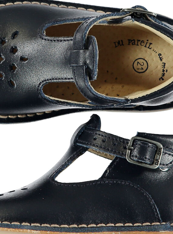 Baby boys' smart leather T-bar shoes. FBGSALBASI2 / 19SK3884D13070