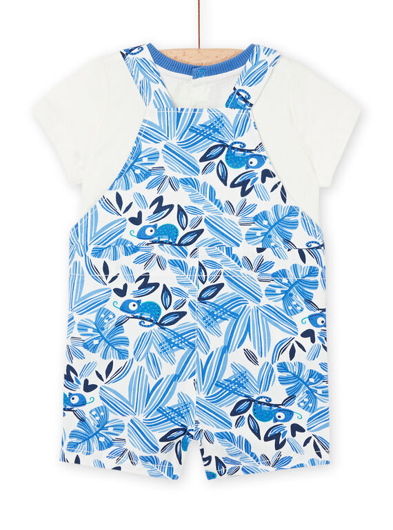 Chalk t-shirt and dungarees with floral print RUBALENS / 23SG10W1ENS632