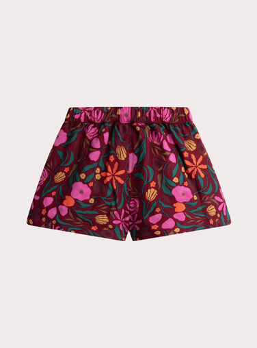 Red floral print shorts for girls  VAKOSHORT / 24W90131SHOF529