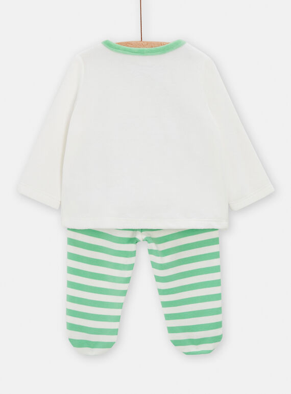 Green animated dinosaur pyjama for baby boy TEGAPYJDIN / 24SH1441PYJ632