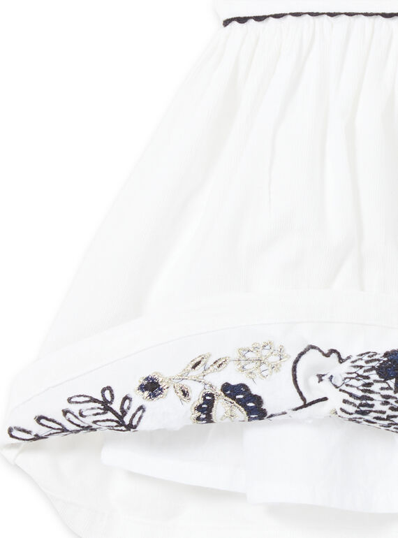 Baby girl white velvet dress LIPOEROB1 / 21SG09Y2ROB001