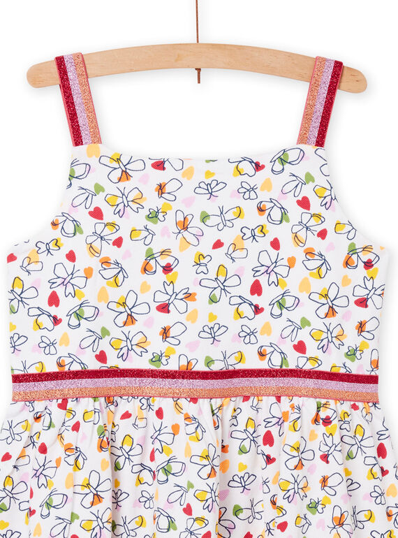 White butterflies and hearts dress child girl NAHOROB4 / 22S901T1ROB000