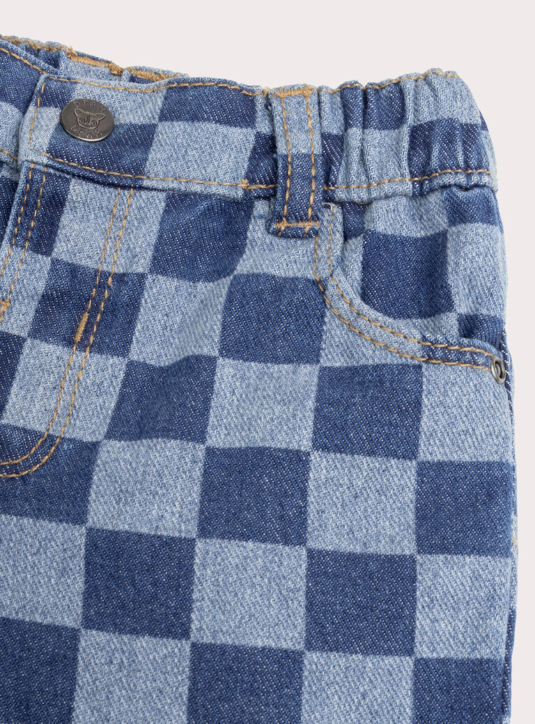 Baby boys' blue printed jeans WUKAJEAN / 25SG1032JEAP272