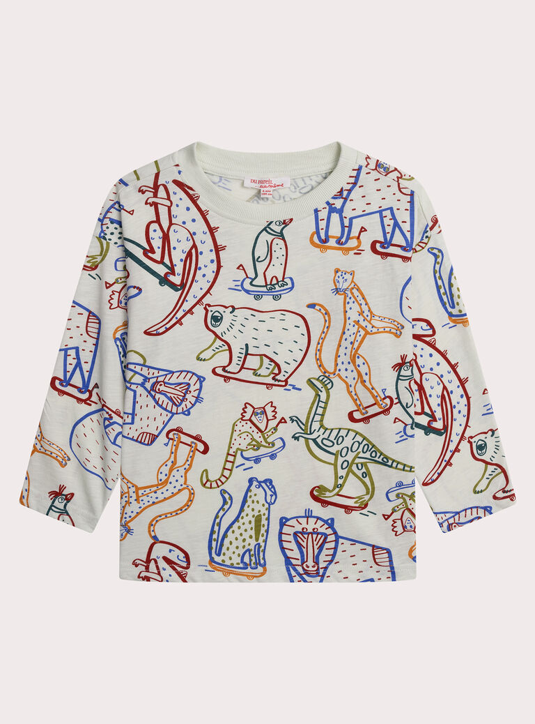 Blue green TEE SHIRT LS XOJATEE1 / 25W902M1TML614