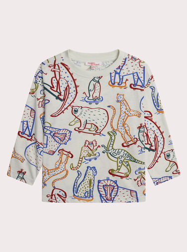 Blue green TEE SHIRT LS XOJATEE1 / 25W902M1TML614