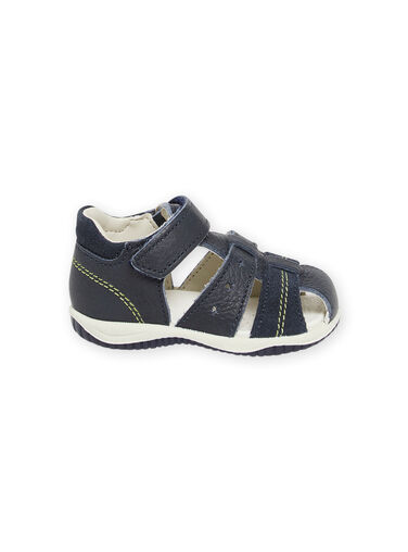 Navy blue leather sandals baby boy NUSANDILAN / 22KK3845D0E070