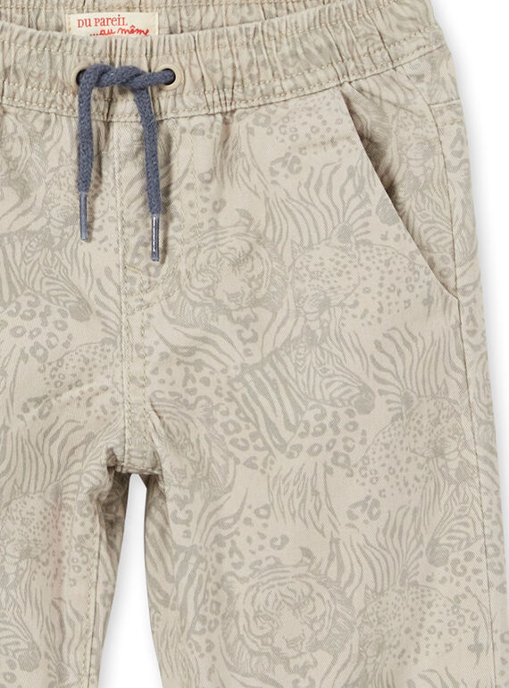 Grey cotton pants with wild animal print LOBLEPAN1 / 21S902J1PAN811