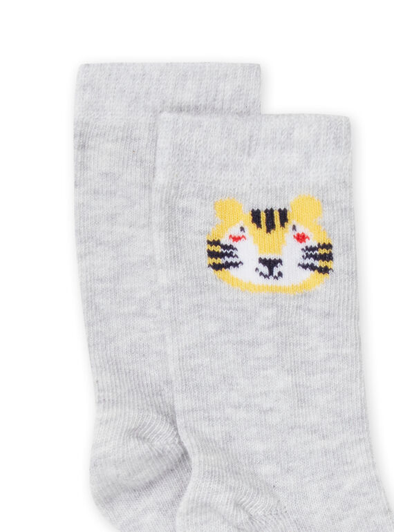 Layette socks grey with tiger print RYUJOCHO4 / 23SI1075SOQ943