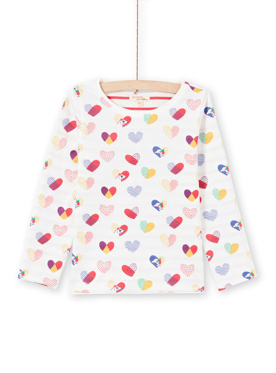 Girl's reversible ecru and red T-shirt MAMIXTEE2 / 21W901J4TML001