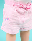 Baby girl pink striped shorts NIFICSHO2 / 22SG09U1SHOD303