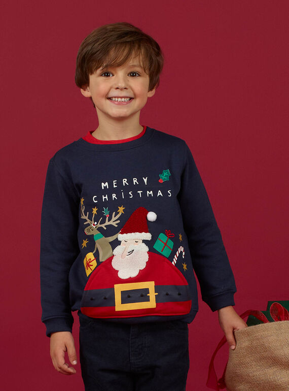 Child boy navy blue Christmas sweater MONOSWE / 21W902Q1SWE705