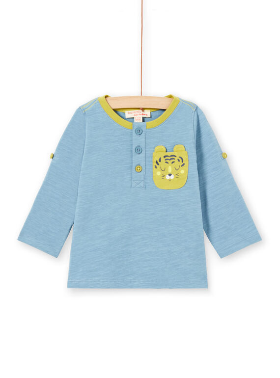 Baby Boy Blue Long Sleeve Roll Up T-Shirt MUJOTUN1 / 21WG1021TML020