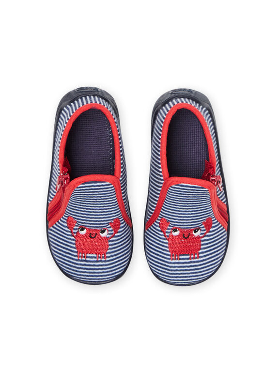 Baby boy navy blue, red and white crab booties NUPANTCRABE / 22KK3811D0A070