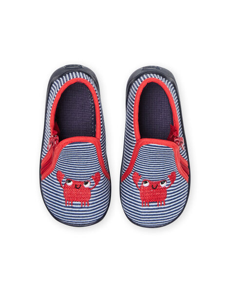 Baby boy navy blue, red and white crab booties NUPANTCRABE / 22KK3811D0A070